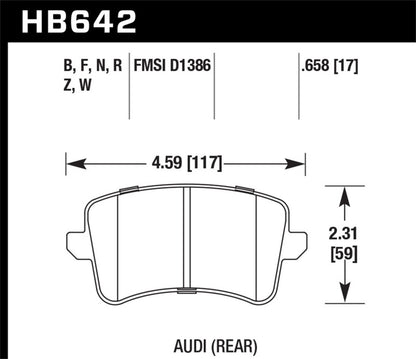 Hawk Performance Hawk 2009-2014 Audi A4 HPS 5.0 Rear Brake Pads
