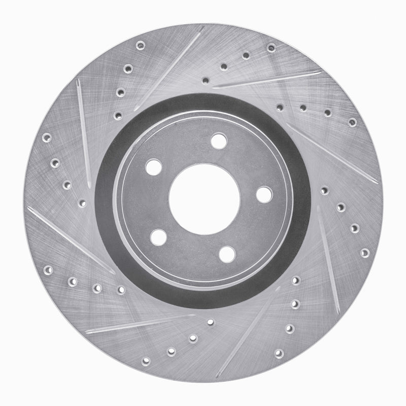 R1 Concepts R1 14-19 Ford Focus Front Left Drilled & Slotted Silver Brake Rotor
