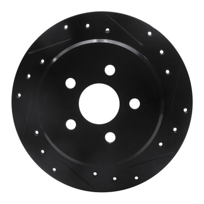 R1 Concepts R1 95-07 Chrysler CIRRUS Rear Right Drilled & Slotted Black Brake Rotor