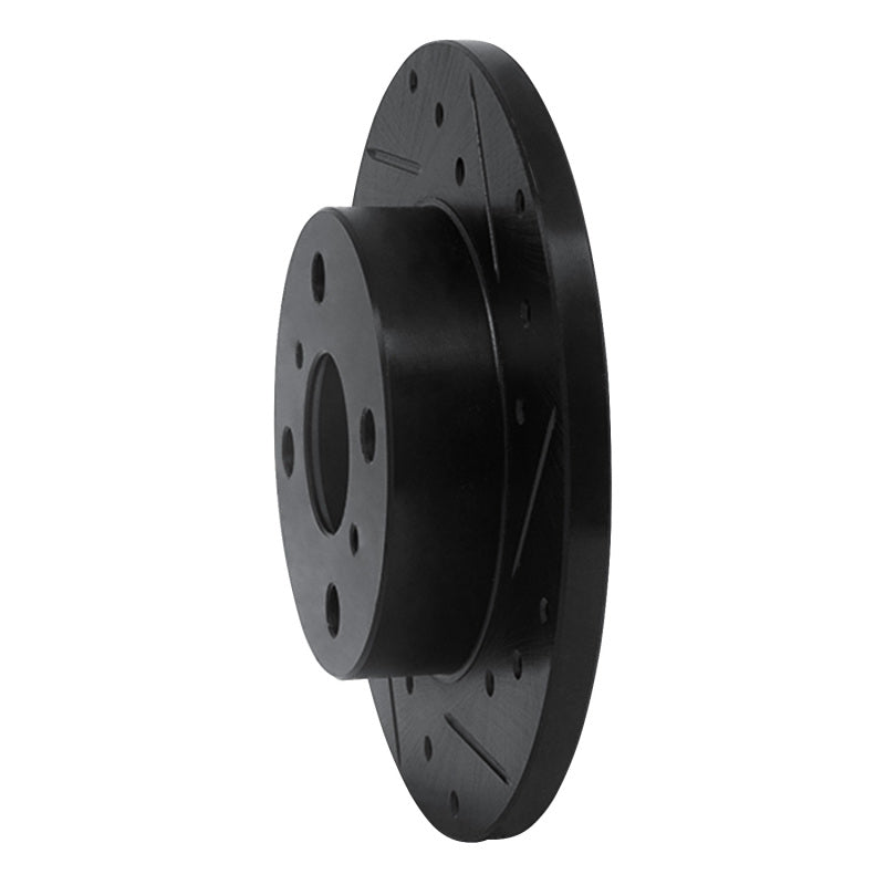 R1 Concepts R1 84-88 Chevrolet Nova Front Right Drilled & Slotted Black Brake Rotor