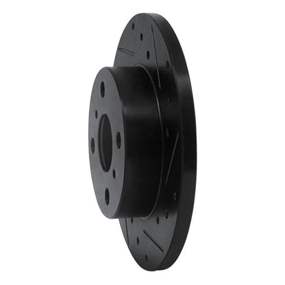 R1 Concepts R1 84-88 Chevrolet Nova Front Right Drilled & Slotted Black Brake Rotor