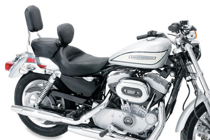 Mustang Motorcycle Mustang 04-21 Harley Sportster Wide Touring Solo Seat w/Driver Backrest - Black
