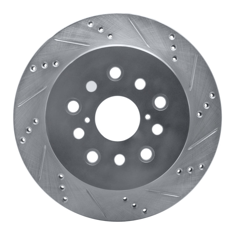 R1 Concepts R1 2001-2006 Lexus LS430 Rear Right Drilled & Slotted Silver Brake Rotor