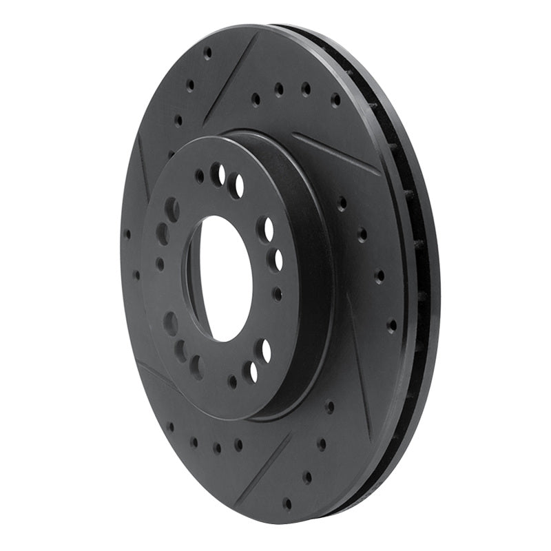 R1 Concepts R1 91-04 Dodge STEALTH Front Left Drilled & Slotted Black Brake Rotor