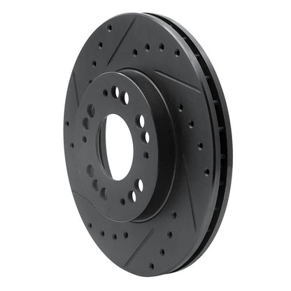 R1 Concepts R1 91-04 Dodge STEALTH Front Left Drilled & Slotted Black Brake Rotor