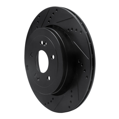 R1 Concepts R1 10-16 Hyundai Genesis Coupe Rear Left Drilled & Slotted Black Brake Rotor
