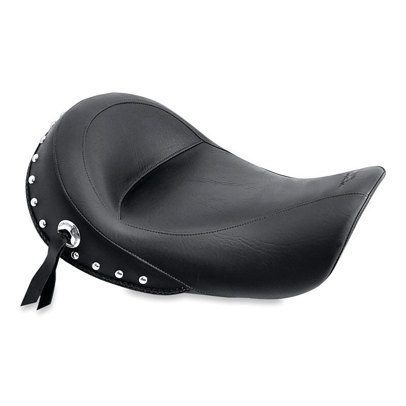Mustang Motorcycle Mustang 06-17 Harley Dyna Standard Touring Solo Seat w/Studs - Black