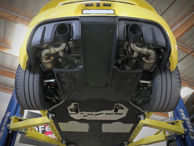aFe MACHForce XP 2.25in-2.5in 304SS Exhaust Cat-Back Porsche 20-22 Cayman GT4(718) 4.0L - Black Tips