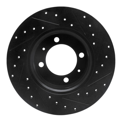 R1 Concepts R1 81-87 Saab 900 Front Left Drilled & Slotted Black Brake Rotor
