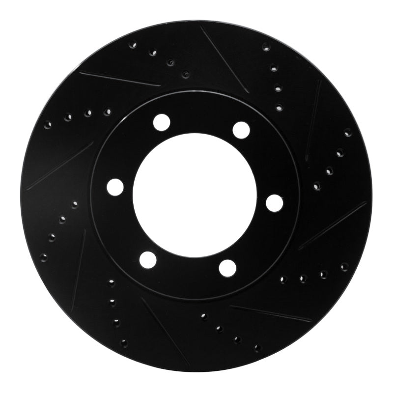 R1 Concepts R1 00-07 Toyota SEQUOIA Front Right Drilled & Slotted Black Brake Rotor