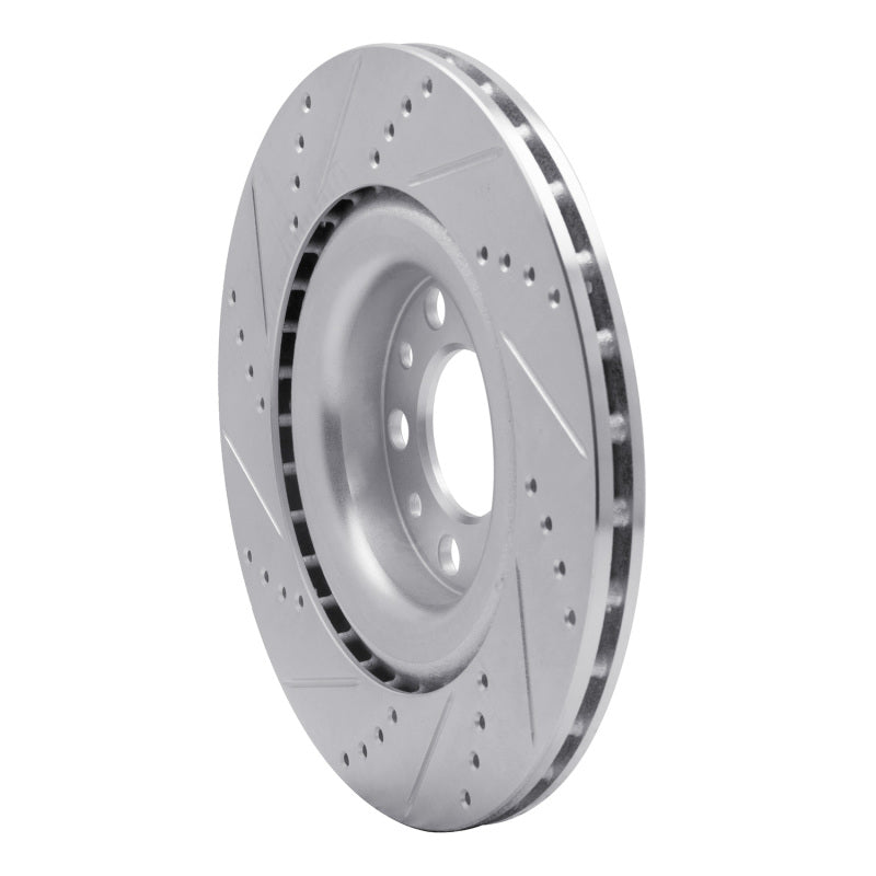 R1 Concepts R1 2017-2025 Alfa Romeo Stelvio Rear Right Drilled & Slotted Silver Brake Rotor