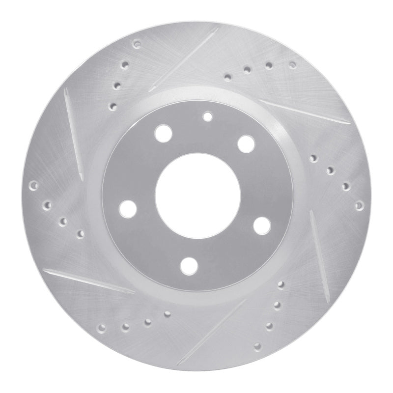 R1 Concepts R1 14-24 Mazda 3 Front Left Drilled & Slotted Silver Brake Rotor
