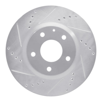 R1 Concepts R1 14-24 Mazda 3 Front Left Drilled & Slotted Silver Brake Rotor
