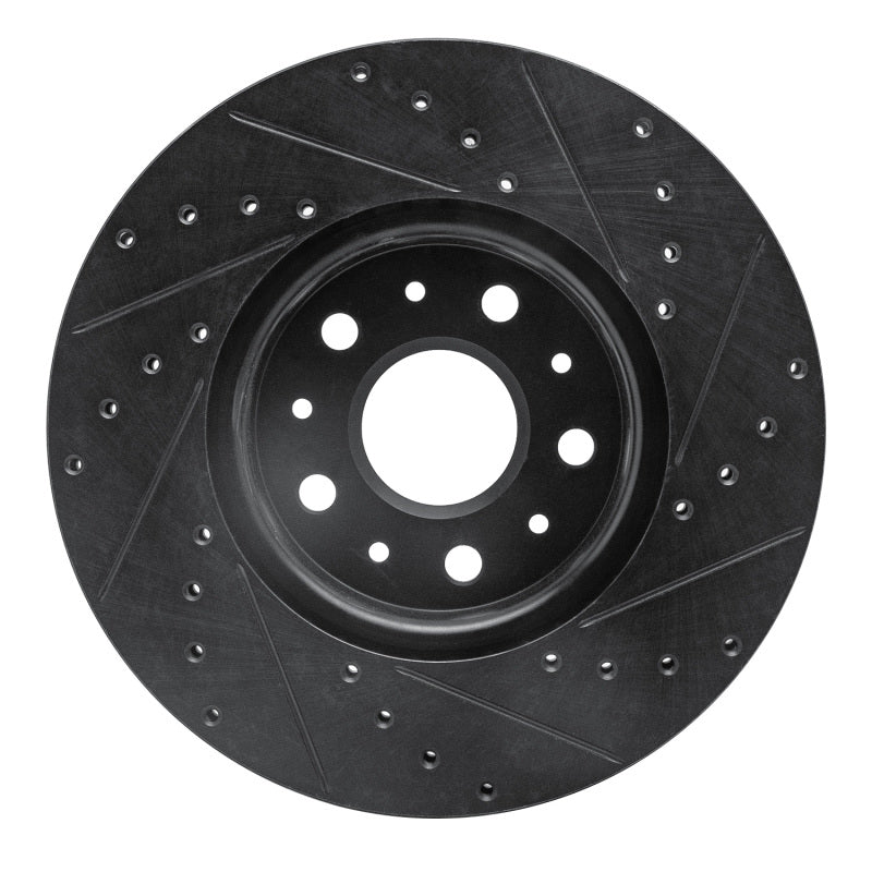 R1 Concepts R1 16-25 Cadillac CT5 Front Left Drilled & Slotted Black Brake Rotor