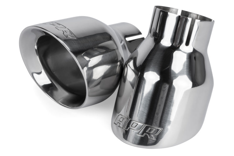 APR Double-Walled 4in Slash-Cut Tips - Polished - Set of 2