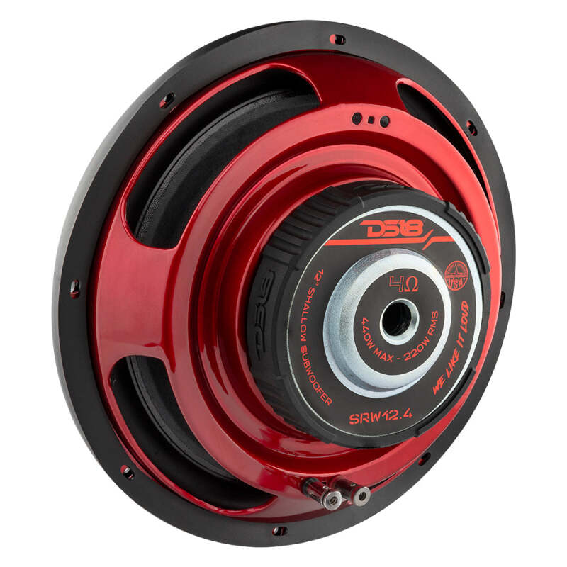 DS18 12in 220 Watts RMS 4 ohm SVC Shallow Mount Subwoofer