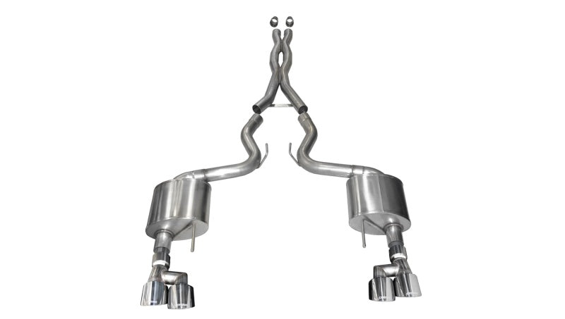CORSA Performance Corsa 2018-2023 Ford Mustang 5.0L 3in Sport Cat-Back Dual Rear Exit 4in Polished Pro-Series Tips