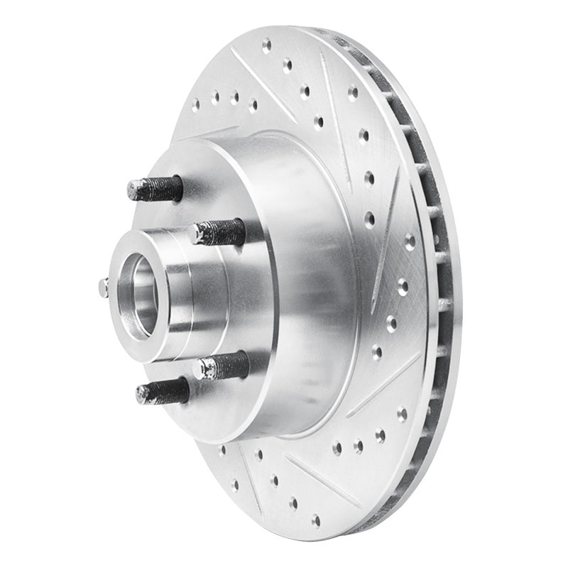 R1 Concepts R1 1974-1980 Ford Granada Front Right Drilled & Slotted Silver Brake Rotor