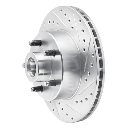 R1 Concepts R1 1974-1980 Ford Granada Front Right Drilled & Slotted Silver Brake Rotor