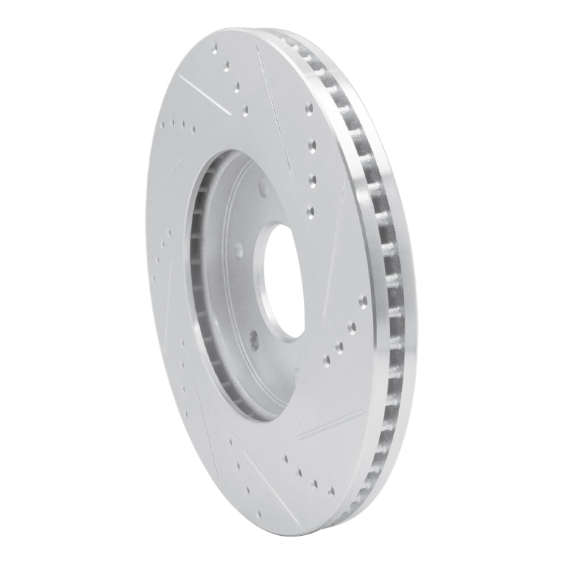 R1 Concepts R1 05-07 Infiniti QX56 Front Left Drilled & Slotted Silver Brake Rotor