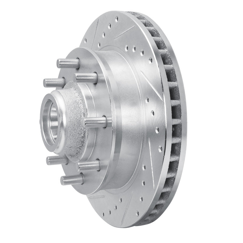 R1 Concepts R1 1988-1996 Chevrolet C2500 Front Left Drilled & Slotted Silver Brake Rotor