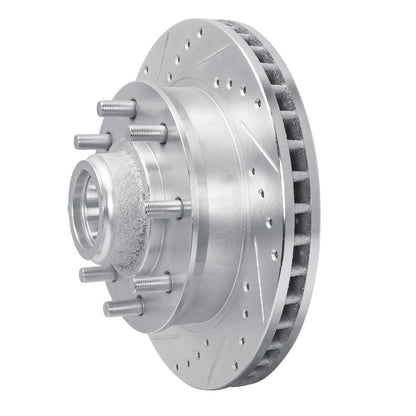 R1 Concepts R1 1988-1996 Chevrolet C2500 Front Left Drilled & Slotted Silver Brake Rotor
