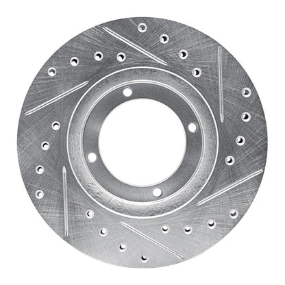 R1 Concepts R1 87-99 Hyundai Accent Front Left Drilled & Slotted Silver Brake Rotor