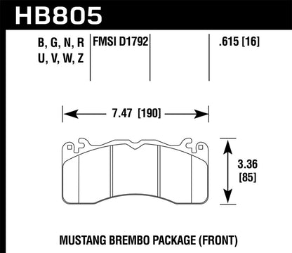 Hawk Performance Hawk 15-17 Ford Mustang Brembo Package HPS 5.0 Front Brake Pads