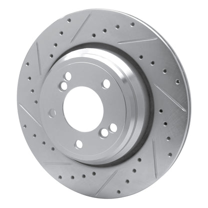 R1 Concepts R1 00-06 BMW M5 Rear Left Drilled & Slotted Silver Brake Rotor