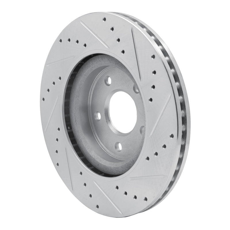 R1 Concepts R1 13-25 Infiniti Q50 Front Left Drilled & Slotted Silver Brake Rotor