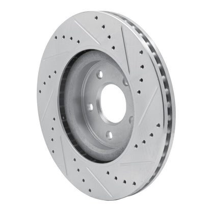 R1 Concepts R1 13-25 Infiniti Q50 Front Left Drilled & Slotted Silver Brake Rotor