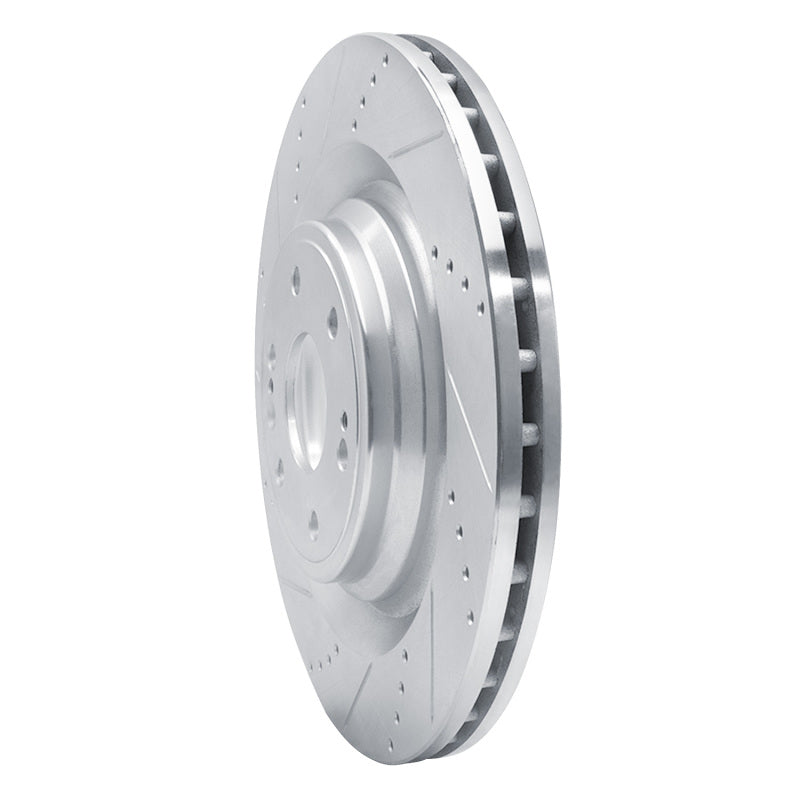 R1 Concepts R1 14-20 Cadillac Escalade ESV Front Left Drilled & Slotted Silver Brake Rotor