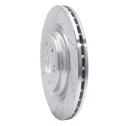 R1 Concepts R1 14-20 Cadillac Escalade ESV Front Left Drilled & Slotted Silver Brake Rotor