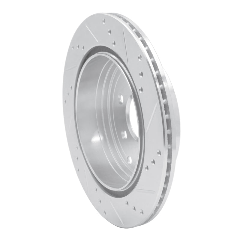 R1 Concepts R1 05-12 Nissan Pathfinder Rear Left Drilled & Slotted Silver Brake Rotor