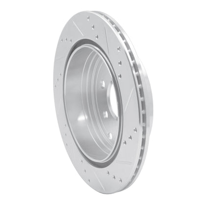 R1 Concepts R1 05-12 Nissan Pathfinder Rear Left Drilled & Slotted Silver Brake Rotor