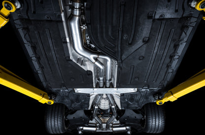 AWE Tuning 2020 Toyota Supra A90 Resonated Touring Edition Exhaust - 5in Chrome Silver Tips