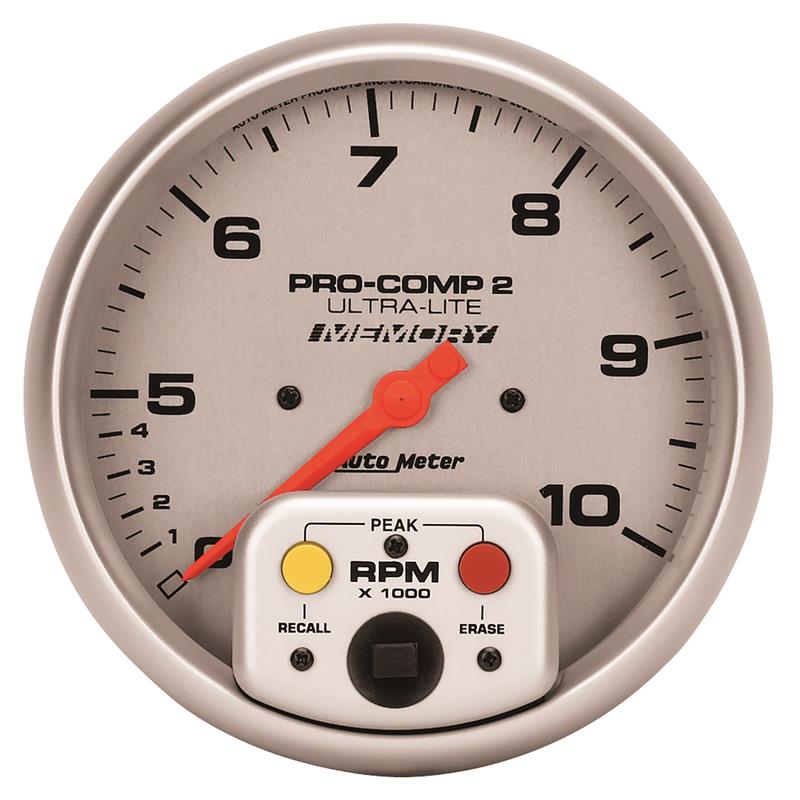 Autometer Ultra-Lite 5 inch 10K RPM In Dash Dual Range w/ Memory Tachometer