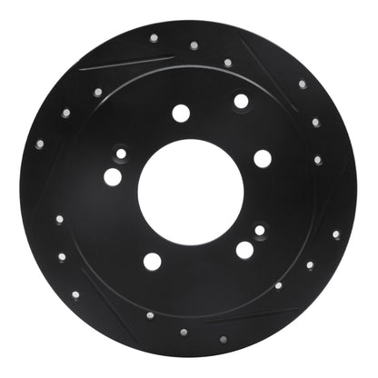 R1 Concepts R1 10-13 Kia Soul Rear Right Drilled & Slotted Black Brake Rotor