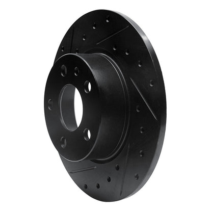 R1 Concepts R1 91-95 Alfa Romeo 164 Rear Left Drilled & Slotted Black Brake Rotor