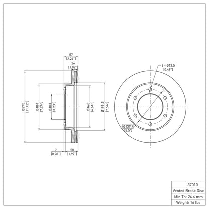 DFC 01-04 Honda Passport Front GeoSPEC Coated Rotor