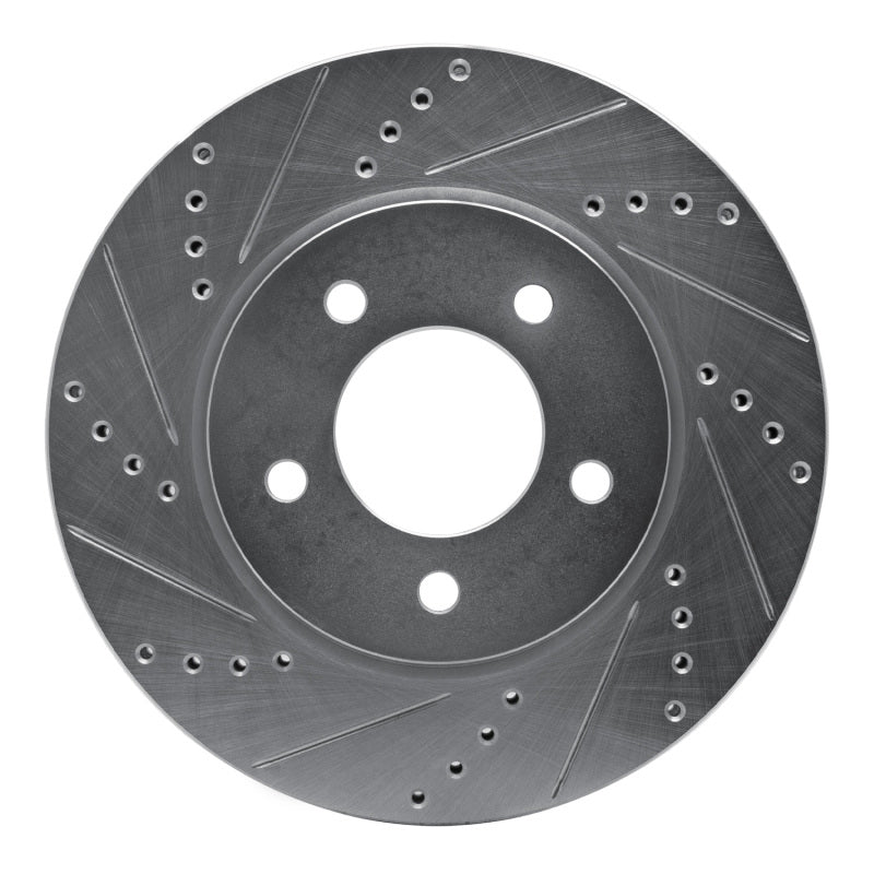 R1 Concepts R1 04-08 Chrysler Pacifica Front Left Drilled & Slotted Silver Brake Rotor
