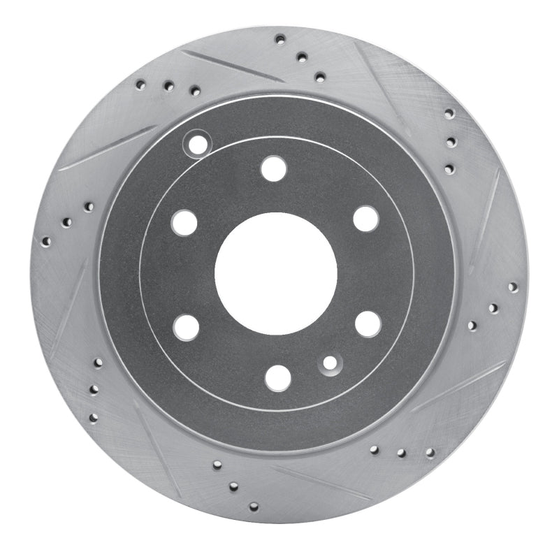 R1 Concepts R1 07-17 Buick Enclave Rear Right Drilled & Slotted Silver Brake Rotor