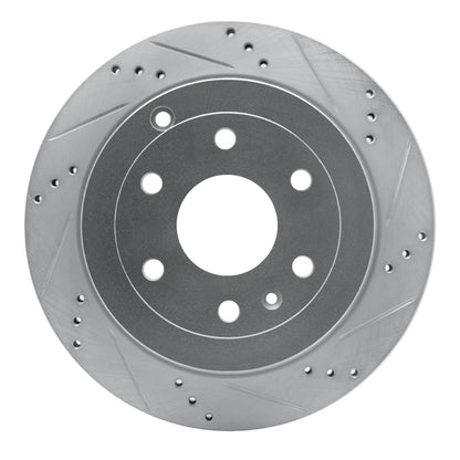 R1 Concepts R1 07-17 Buick Enclave Rear Right Drilled & Slotted Silver Brake Rotor