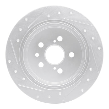 R1 Concepts R1 96-99 Toyota Celica Rear Right Drilled & Slotted Silver Brake Rotor