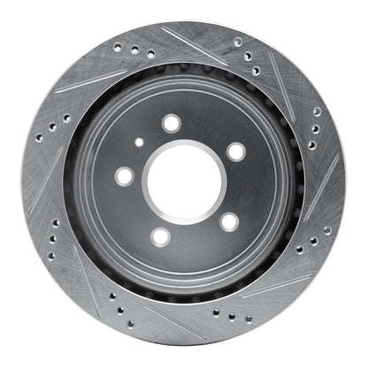 R1 Concepts R1 03-11 Cadillac CTS Rear Left Drilled & Slotted Silver Brake Rotor