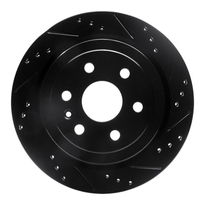 R1 Concepts R1 10-16 Cadillac SRX Rear Right Drilled & Slotted Black Brake Rotor