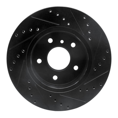 R1 Concepts R1 94-02 Land Rover Range Rover Front Left Drilled & Slotted Black Brake Rotor