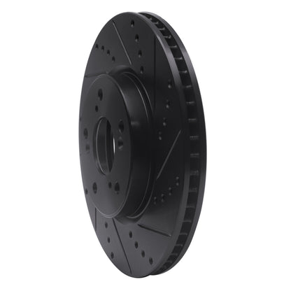 R1 Concepts R1 13-22 Honda Accord Coupe Front Right Drilled & Slotted Black Brake Rotor