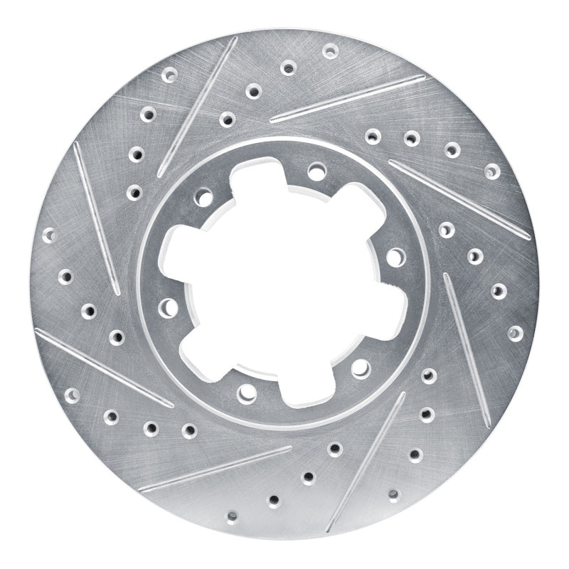 R1 Concepts R1 96-04 Infiniti QX4 Front Left Drilled & Slotted Silver Brake Rotor