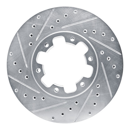 R1 Concepts R1 96-04 Infiniti QX4 Front Left Drilled & Slotted Silver Brake Rotor